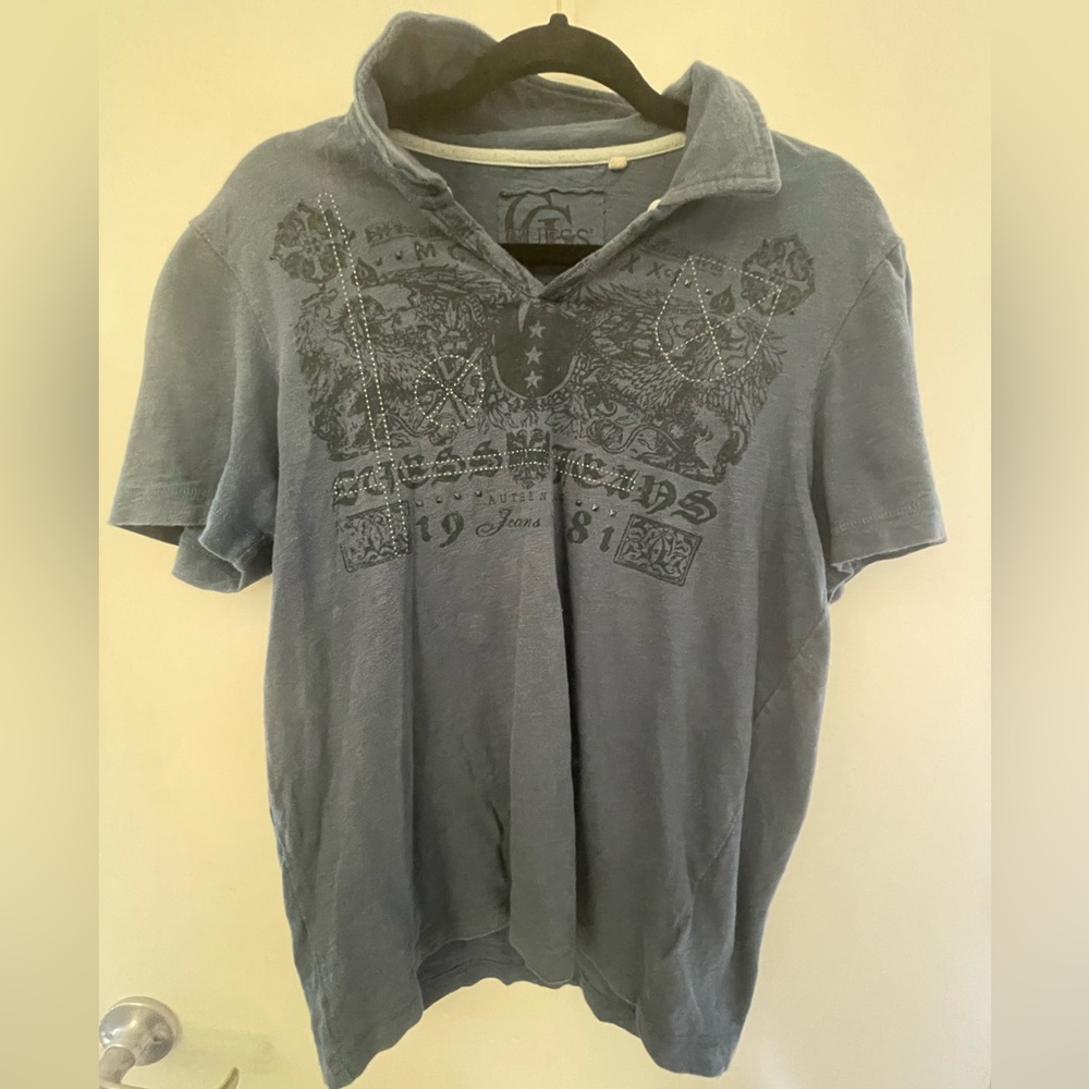 Guess Jeans blue y2k polo